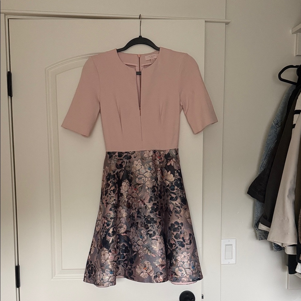 Ted Baker London Blush and Floral Midi Dress